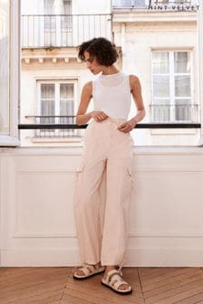 Mint Velvet Pink Cotton Parachute Trousers (E12806) | €113