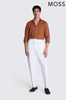 MOSS Red Tailored Fit Linen Shirt (E12962) | kr779