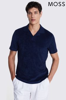 Moss Skipper Polo-Shirt aus Frottee, Blau (E12972) | 62 €
