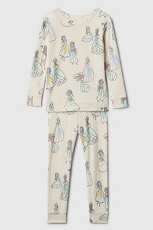 Gap Beige Organic Cotton Disney Princess Baby Pyjama Set (6mths-5yrs) (E13341) | €22.50