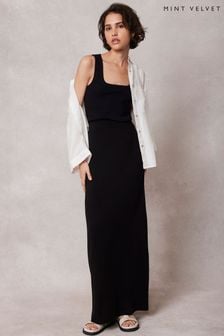 Mint Velvet Black Jersey Tube Maxi Skirt (E13412) | kr636