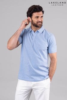 Lakeland Clothing Blue Hudson Cotton Blend Short Sleeve Polo Shirt