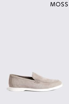 MOSS Natural Lewisham Taupe Suede Casual Loafers