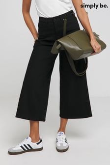 Simply Be Black 24/7 Cropped Wide Leg Jeans (E14273) | €44