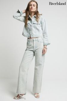 River Island Jeans in Relaxed Straight Fit mit hohem Bund (E14359) | 78 €