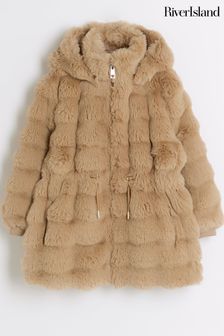 Coats River Island Brown Plain Childrenswear Next Luxembourg