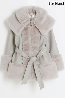 Girls Grey Mid Coats Next Luxembourg