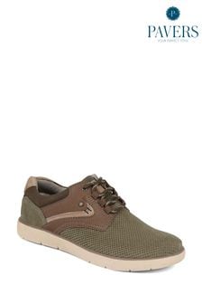 Pavers Olive Green Pavers Lace-Up Casual Shoes (E14482) | $86