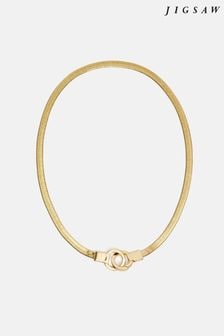 Złoty - Jigsaw Chunky Snake Chain Necklace (E14600) | 505 zł