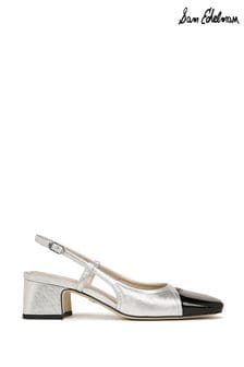 Sam Edelman Silver Tarra Slingback Court Shoes (E14942) | €191