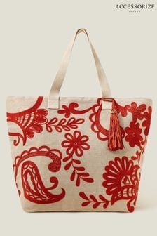 Accessorize Red Hand-Embroidered Bag (E15154) | kr454