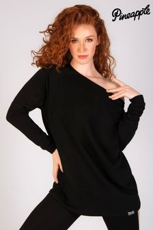 Pineapple Black Longline Off Shoulder Womens Sweater (E15242) | SGD 72