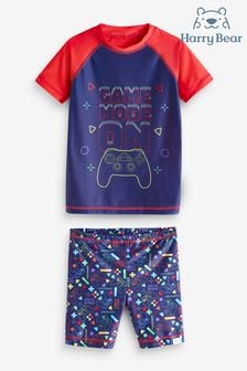 Harry Bear Blue Gaming Top and Short Set (E15244) | NT$650
