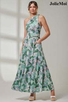 Jolie Moi Green Sleeveless Jersey Maxi Dress (E15392) | SGD 126