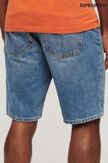 Superdry Blue Vintage Straight Shorts (E15413) | $77