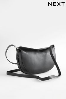 שחור - Leather Sling Bag (E15435) | ‏150 ‏₪