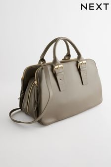 Taupe Brown Formal Multi Compartment Handheld Bag (E15466) | $107