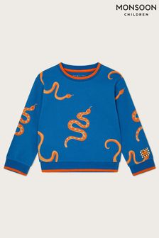 Monsoon Blue Snakes Ribbed Sweatshirt (E15558) | KRW49,100 - KRW57,600