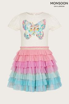 Monsoon Pink Disco Butterfly Embellished Dress (E15568) | SGD 74 - SGD 83