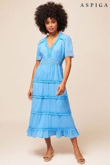 Aspiga Blue Viola Organic Cotton Dress (E16427) | €194