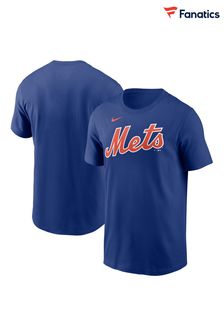 Fanatics Blue MLB New York Mets Fuse Wordmark Cotton T-Shirt (E16523) | kr389