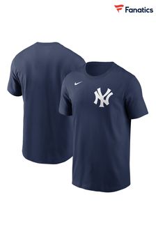 Fanatics Blue 100% Cotton Mlb New York Yankees Fuse Wordmark T-shirt (E16529) | kr630