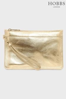 Hobbs Gold Lundy Wristlet Bag (E17065) | AED360