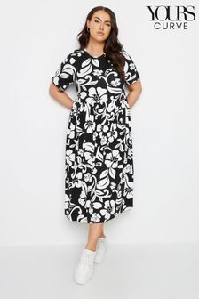 Yours Curve Black Throw On Smock Dress (E17259) | kr441
