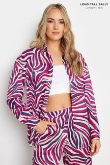 Long Tall Sally Purple Zebra Satin Shirt (E17330) | 195 zł