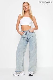 PixieGirl Petite Blue Aysemmetric Jeans (E17332) | $67