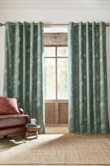 Laura Ashley Pussy Willow Blackout Eyelet Curtains (E17379) | 123 € - 230 €