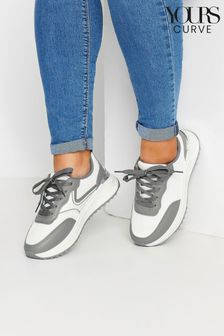Yours Curve Grey Wide Fit Runner Trainers (E17632) | kr680