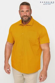 צהוב - Badrhino Big & Tall Lycra Short Sleeve Shirt (E18049) | ‏161 ‏₪