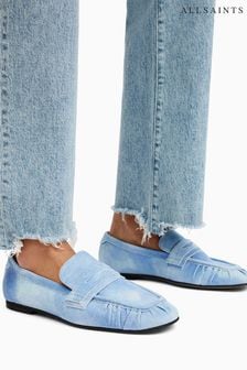 AllSaints Blue Sapphire Suede Loafers (E18108) | AED1,270