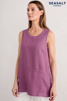 Seasalt Cornwall Pink Foredune 100% Linen Vest (E18292) | $96