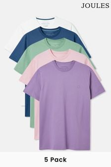 צבעים מעורבים - Joules Denton 5 Pack Crew Neck T-shirts (E18622) | ‏402 ‏₪