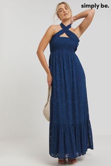Blue Tiered Smock Sleeveless Halter Neck Occasionwear Dresses Next Luxembourg