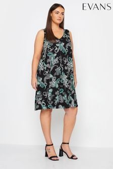 Evans Paisey Print Black Dress (E18739) | NT$1,820