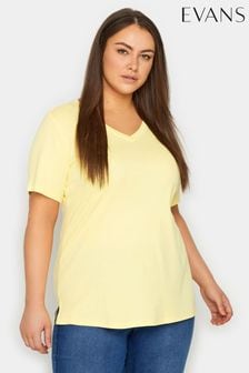 أصفر - Evans White V-neck T-shirt (E18749) | 10 ر.ع
