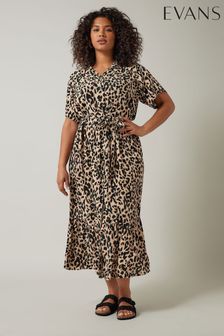 Evans Animal Print Shirt Black Dress (E18760) | €54