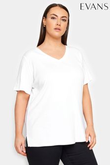 أبيض - Evans White V-neck T-shirt (E18791) | 121 ر.س