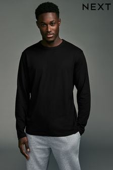 Czarny - Everyday Crew Neck Long Sleeve T-shirt (E18883) | 50 zł