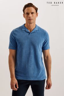 Ted Baker Blue Sndbank Short Sleeved Regular Fit Towelling Polo Shirt (E19333) | ₪ 327