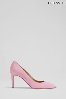 LK Bennett Pink Floret Suede Pointed Toe Courts (E19392) | €330