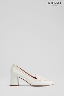 LK Bennett White Holden Leather Stitch Detail Courts (E19395) | ￥64,910