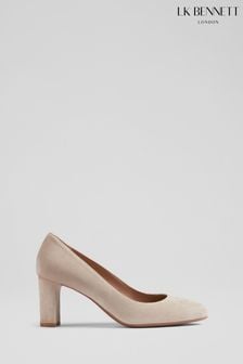 LK Bennett Beige Natural Winola Suede Round Toe Courts (E19433) | $341