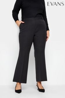Evans Wide Leg Formal Black Trousers (E19597) | AED200