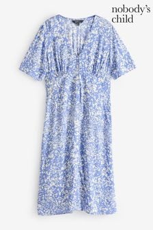 Nobodys Child Blue Lavender Non Print Alexa Midi Dress (E19784) | €62