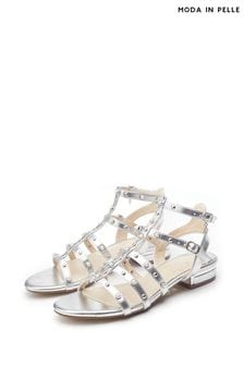 فضي - Moda In Pelle Olaino Gladiator Pearl Sandals (E21276) | 440 ر.س