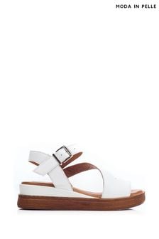 Moda in Pelle Palmers Asymetric Low White Wedges